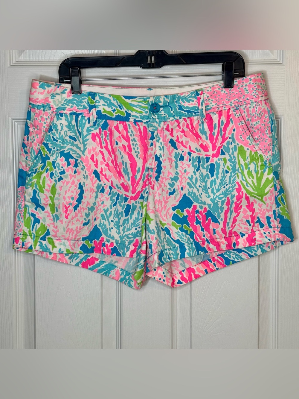 Lilly Pulitzer Let’s Cha Cha Callahan Cotton Shorts Sz 12 Colorful Summer Preppy